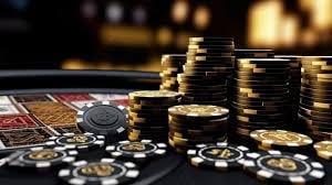 Antarmuka aplikasi kasino simont dengan meja blackjack dan dealer langsung